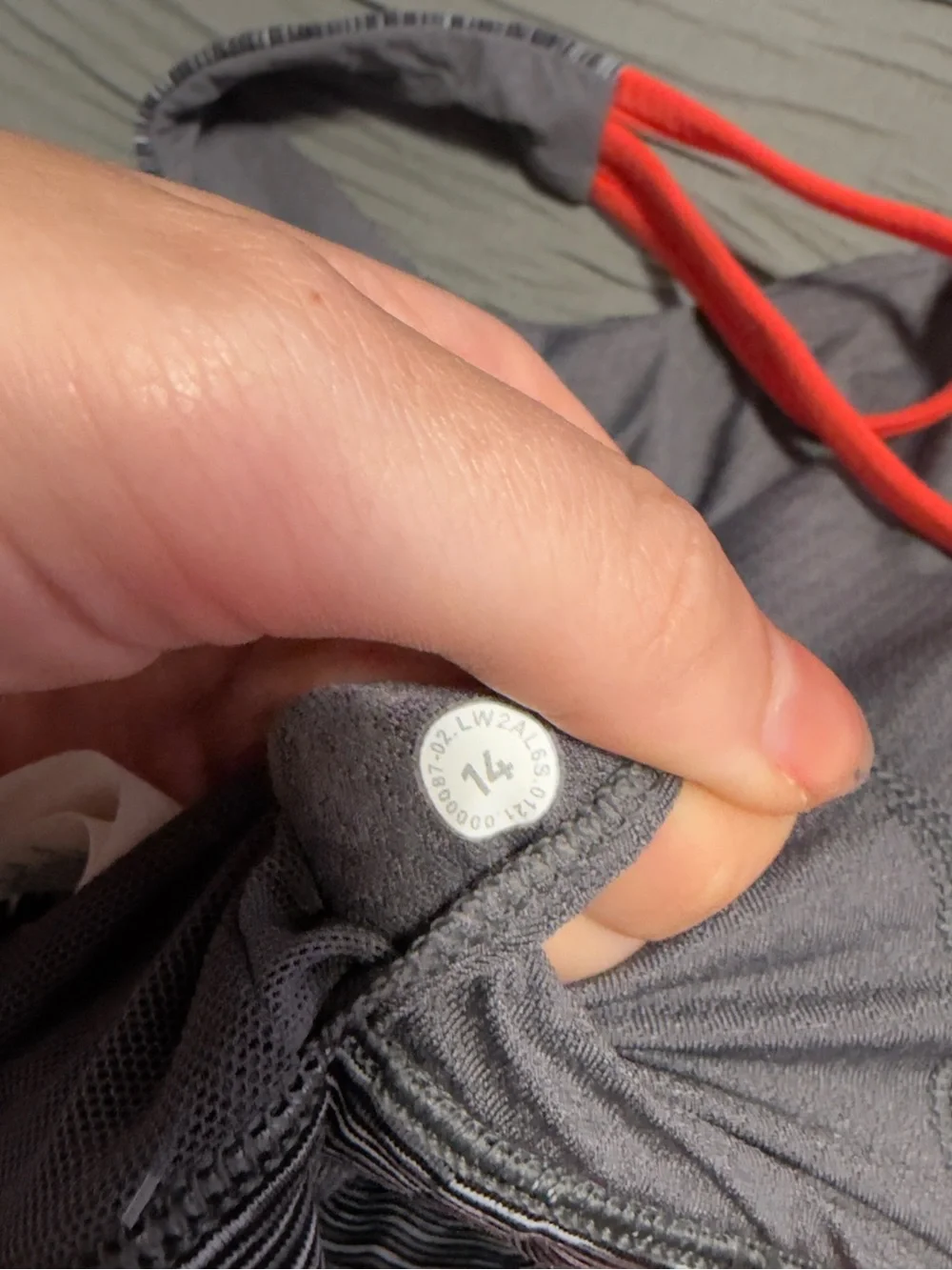 lululemon athletica Gray Striped Sports Bra with Coral Strappy Back